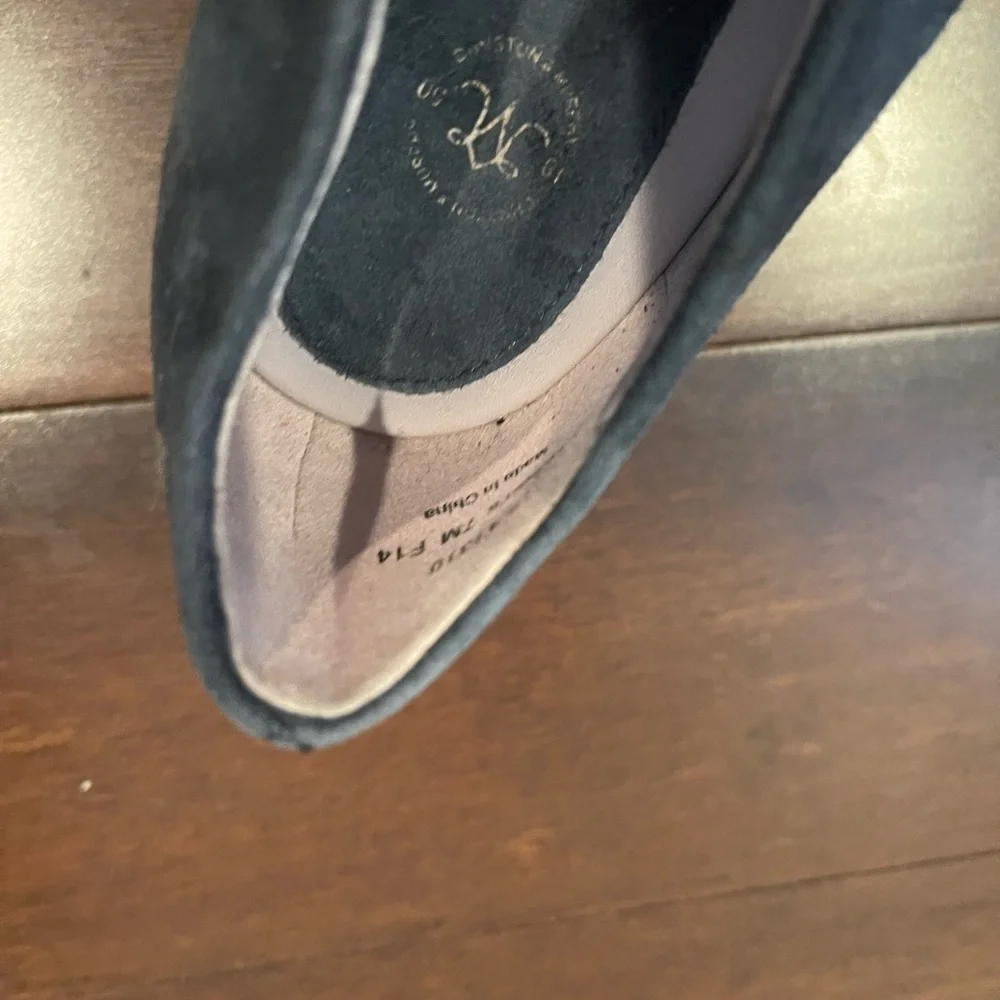 guc johnston & murphy Women's Suede Wedge Shoes - Dark Blue 7